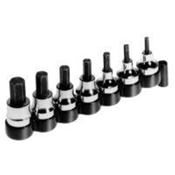 Tool Time Socket Hex Bit Set 3/8in. Drive 7 Piece Metric 3 to 10mm TO62908